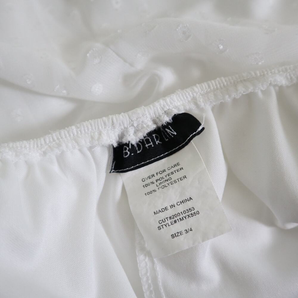 B‎ Darlin Womens Bow Mini Dress Size Small White Bridal Shower Fit Flare Layered - Picture 8 of 12